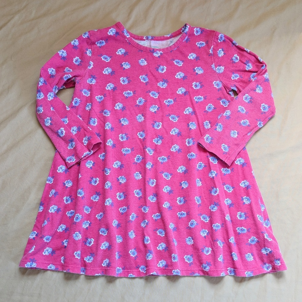 Floral Tunic Long Sleeve T-Shirt Dress